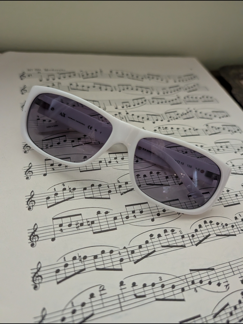 Armani Exchange White Frame Sunglasses with Tinted Lenses